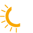 Animated snowflake and sun representing sensitivity to hot and cold