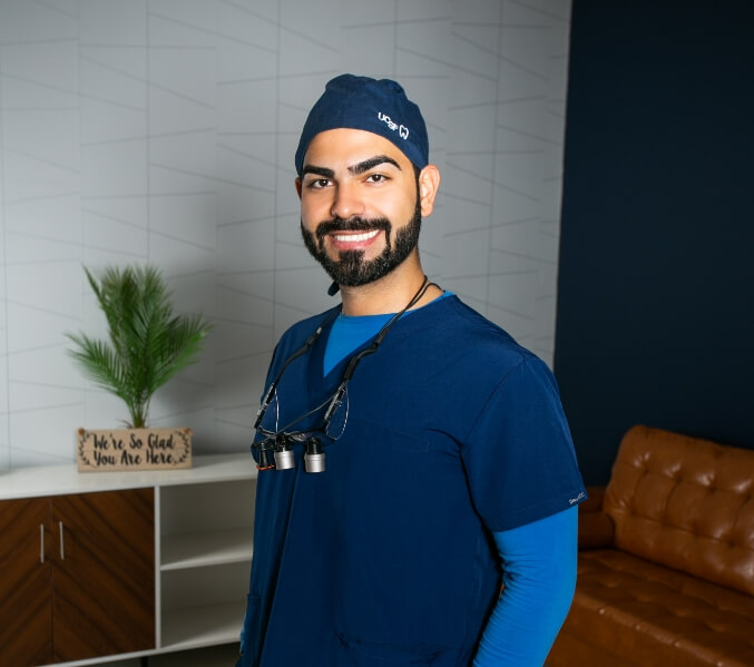 Doctor Khorasani wearing scrubs